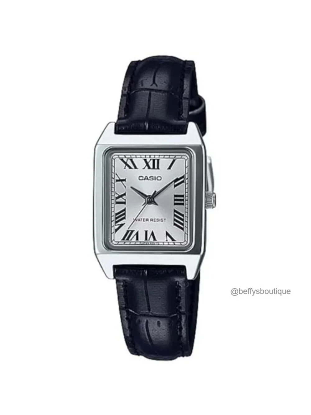 Casio Women's Analog Quartz Dress Watch, Stainless Steel & Leather, 22mm